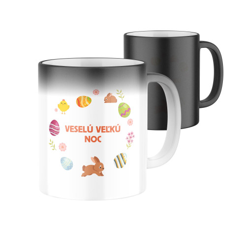E-shop Magický keramický hrnček s potlačou Veselú Veľkú noc