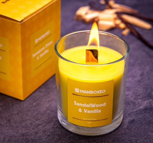 E-shop Sviečka v skle - Santalové drevo & Vanilka 130 g