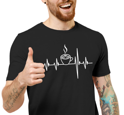 E-shop Pánske tričko s potlačou "Srdcový tep Kafe"