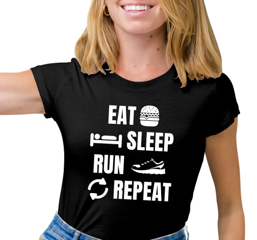 E-shop Dámske tričko s potlačou "Eat, sleep, run"
