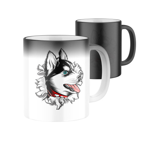 E-shop Magický keramický hrnček s potlačou Husky