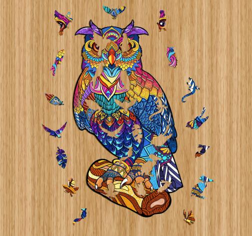 E-shop Drevené kreatívne puzzle Sova