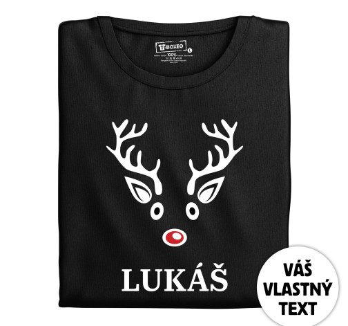 E-shop Pánske tričko s potlačou "Vianočný sobík - biely" s menom