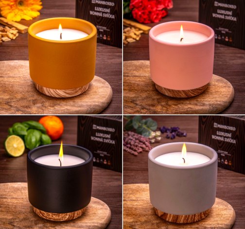 E-shop Výhodná sada veľkých sviečok v keramike 5x400 g