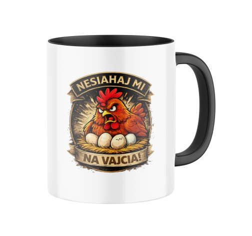 E-shop Keramický hrnček s potlačou Nesiahaj mi na vajcia