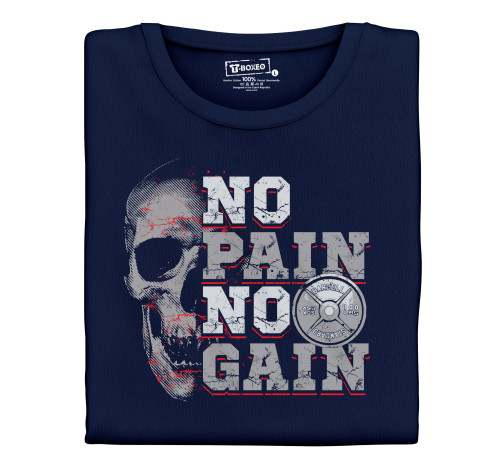 E-shop Pánske tričko s potlačou "No Pain, No Gain, s lebkou"