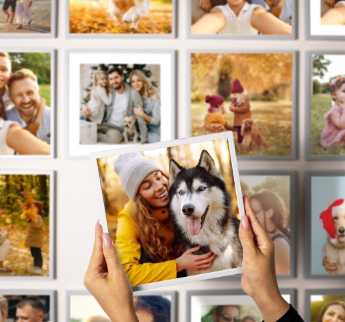 E-shop Samolepiaci fotorámik na stenu s fotkou - Biely