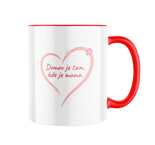 E-shop Keramický hrnček s potlačou Domov je tam, kde je mama