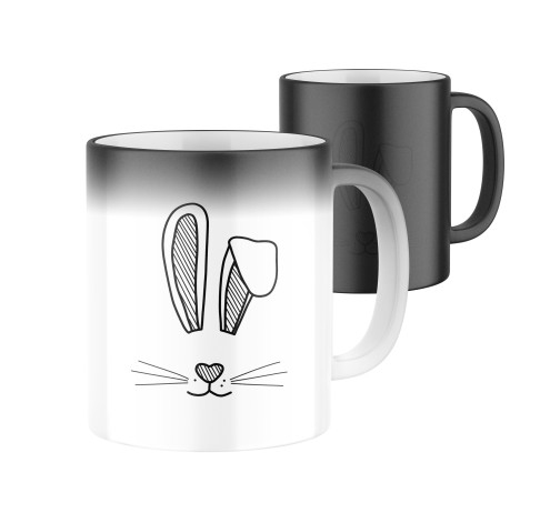 E-shop Magický keramický hrnček s potlačou Veľkonočný zajačik – ušká