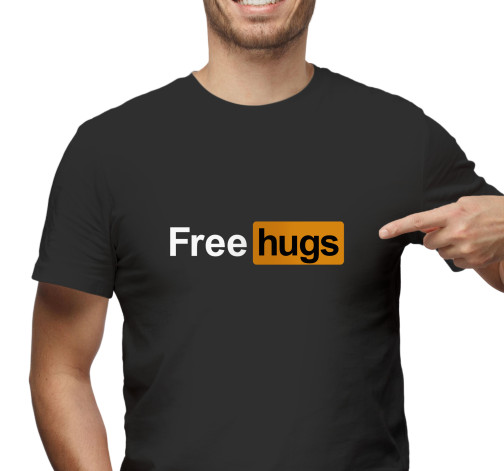 E-shop Pánske tričko s potlačou “Free hugs”
