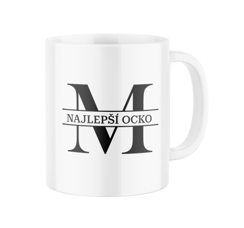 E-shop Keramický hrnček s potlačou Najlepší otec - s iniciálou