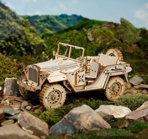 E-shop 3D drevená stavebnica – Vojenský jeep