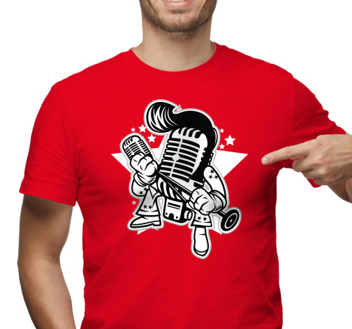 E-shop Pánske tričko s potlačou "Mikrofón Elvis"