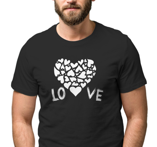 E-shop Pánske tričko s potlačou “LO VE srdce”