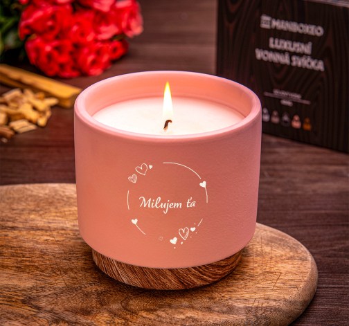 E-shop Veľká sviečka v keramike - Santalové drevo & Ruža 400 g