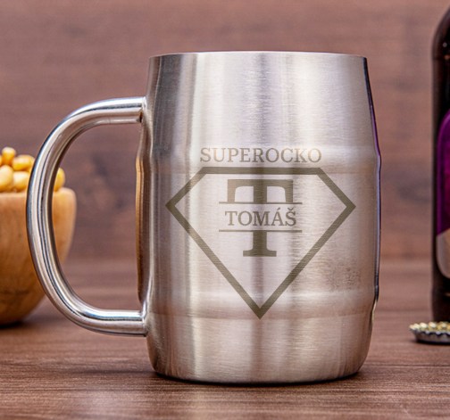 E-shop Nerezový chladiaci pivný "polliter" - Superocko o menom a monogramom