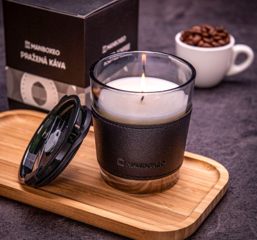 E-shop 2v1 Sviečka v cestovnom hrnčeku na kávu - Pražená káva 230 g