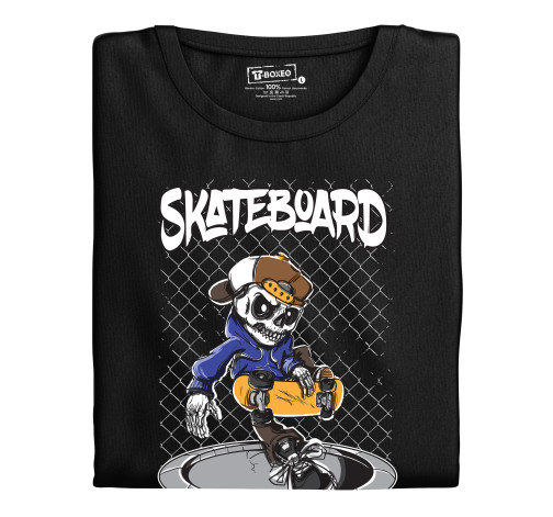 E-shop Pánske tričko s potlačou "Skateboard, skejter kostra ollie s úchytom"