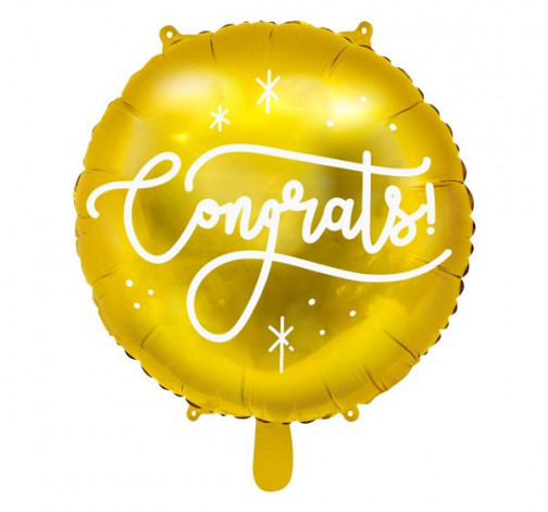 E-shop Zlatý fóliový balónik - gratulácia