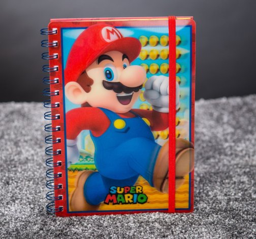 E-shop Zápisník Super Mario v krúžkovej väzbe s 3D obalom