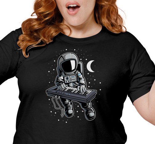 E-shop Dámske tričko s potlačou "Astronaut s keyboardom"