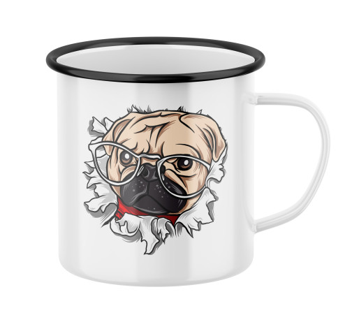 E-shop Plecháčik s potlačou Mops s okuliarmi