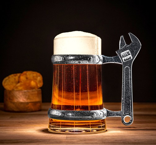 E-shop Sklenený pivný polliter s kľúčom 520ml