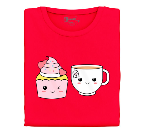 E-shop Dámské tričko “Kamaráti cupcake a čaj”