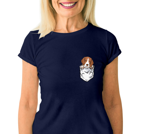 E-shop Dámske tričko s potlačou "Bígl v kapsičke"