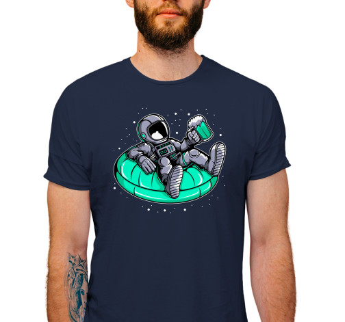 E-shop Pánske tričko s potlačou "Astronaut s pivom na lehátku"