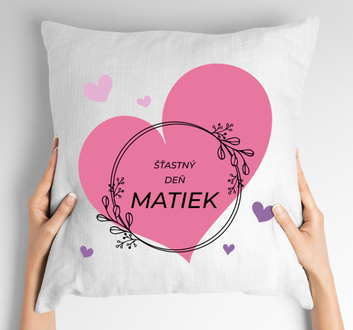 E-shop Vankúš s potlačou Šťastný Deň matiek – srdce
