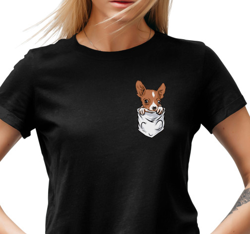 E-shop Dámske tričko s potlačou "Čivava v kapsičke"