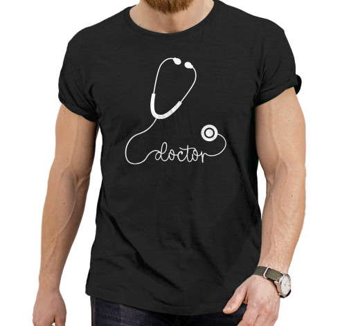E-shop Pánske tričko s potlačou "Doctor - stetoskop"