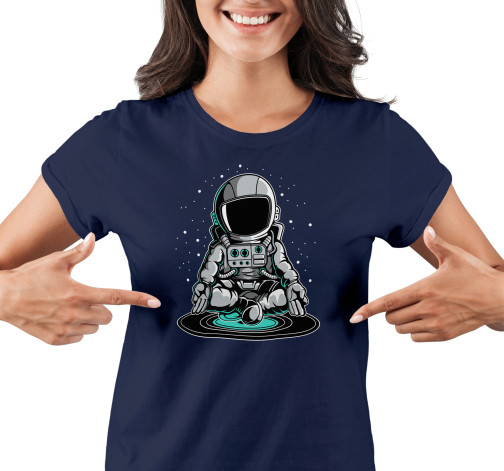 E-shop Dámske tričko s potlačou "Astronaut na vinylovej doske"