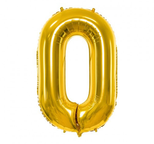E-shop Zlatý fóliový balónik v tvare číslice ''0''