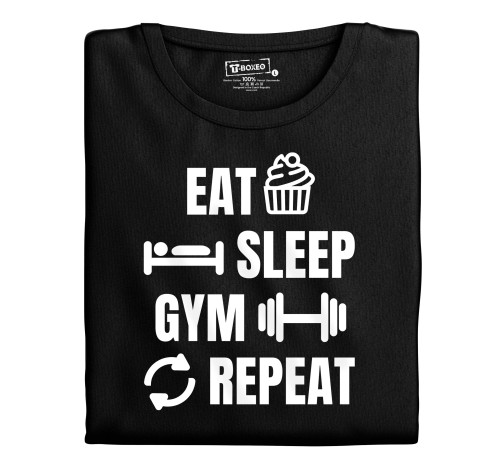 E-shop Dámske tričko s potlačou "Eat, Sleep, Gym, Repeat"