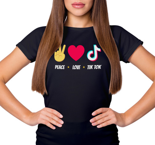 E-shop Dámske tričko s potlačou "Peace, love, Tik Tok"