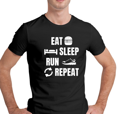 E-shop Pánske tričko s potlačou "Eat, sleep, Run"