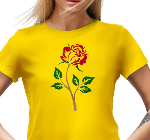E-shop Dámske tričko s potlačou "Červená ruža"