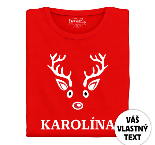 E-shop Dámske tričko s potlačou "Vianočný sobík - biely" s menom