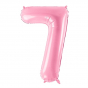 Ružový fóliový balónik v tvare číslice ''7''