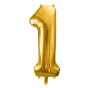 Zlatý fóliový balónik v tvare číslice ''1''
