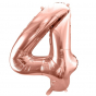 Rose gold fóliový balónik v tvare číslice ''4''