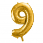 Zlatý fóliový balónik v tvare číslice ''9''