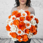Drevená voňajúca kytica oranžová – 33 kvetov 