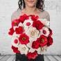 Drevená voňajúca kytica červená – 21 kvetov 